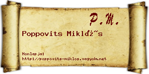 Poppovits Miklós névjegykártya